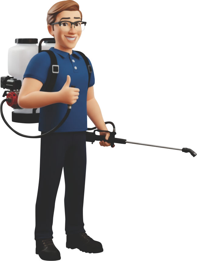 Técnico de Control de Plagas Hamilton revisando un plan de servicio